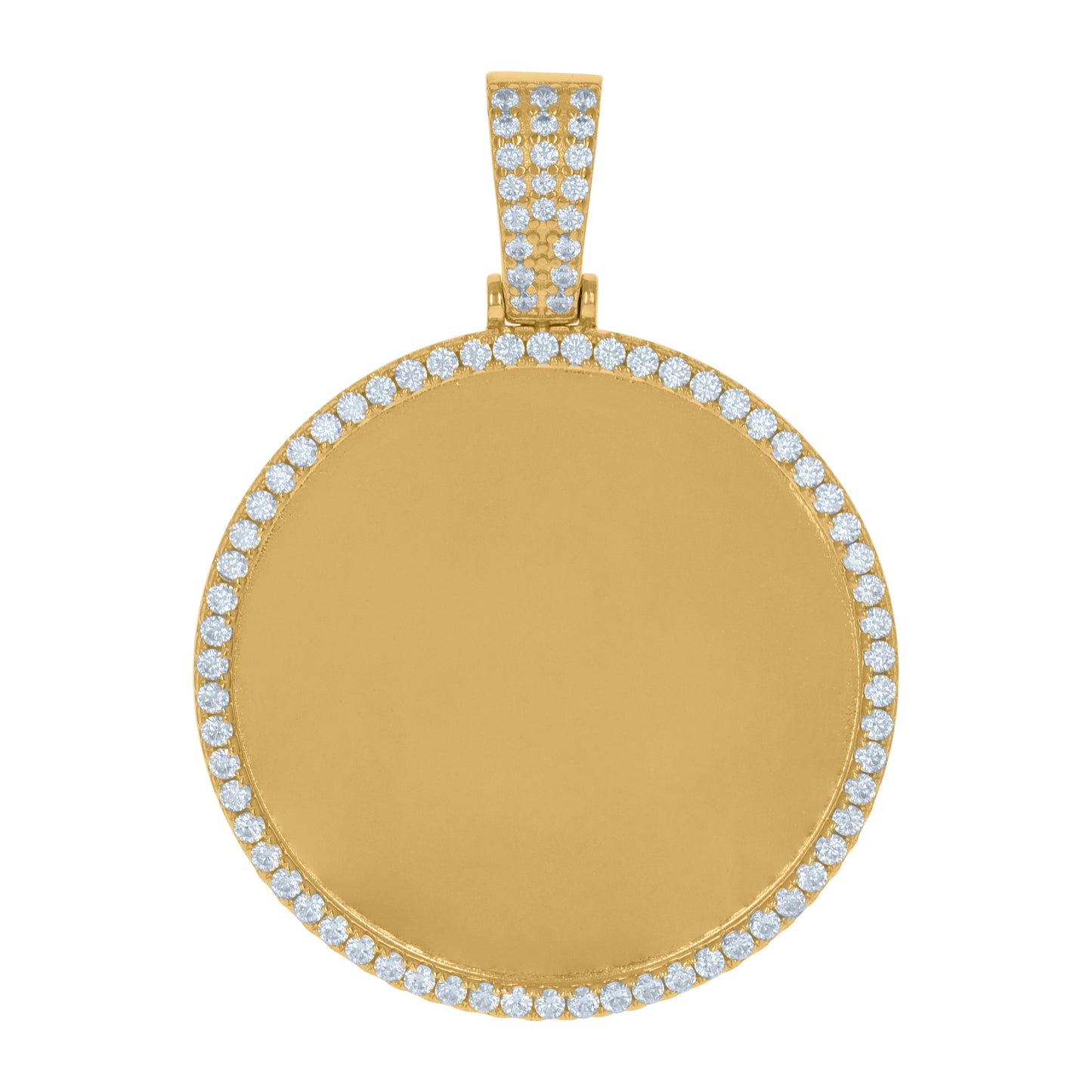 Sterling Silver Or Yellow-Tone Mens Cubic-Zirconia Picture Frame Charm Pendant