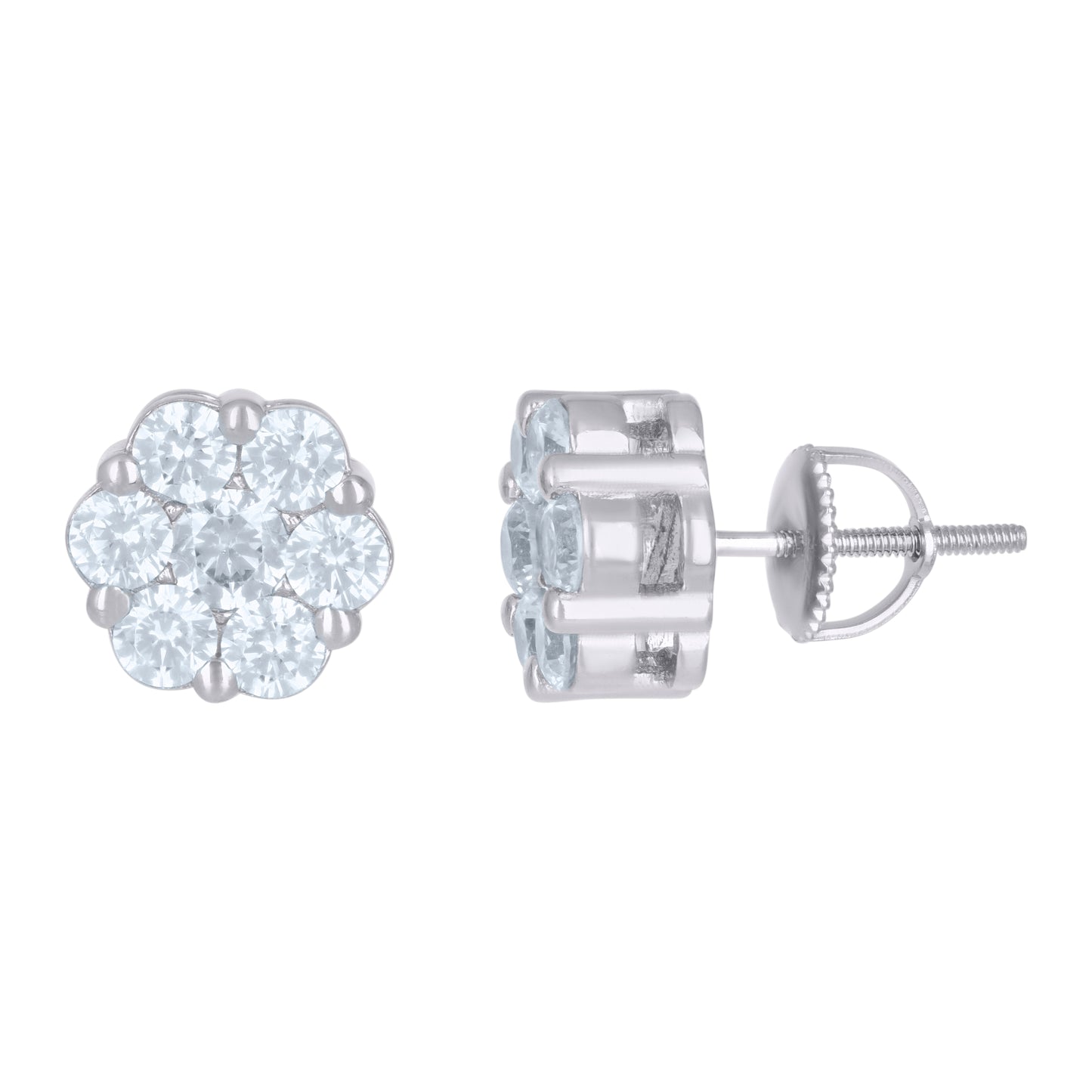 Sterling Silver Or Yellow-tone Womens Cubic-Zirconia Fashion Stud Earrings