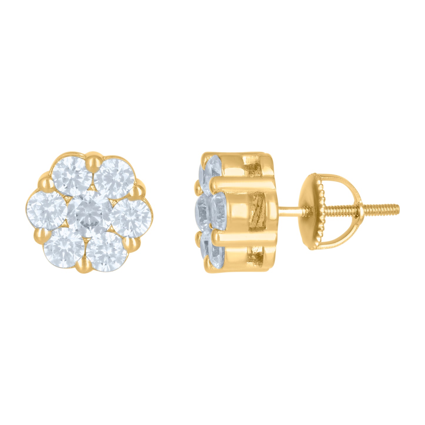 Sterling Silver Or Yellow-tone Womens Cubic-Zirconia Fashion Stud Earrings
