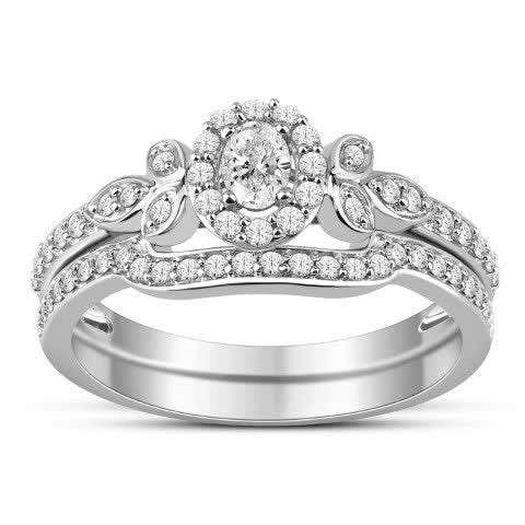 14K White Gold 0.50 Cttw Diamond Ladies Ring