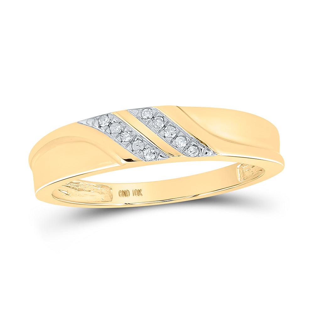 10k Yellow Gold Diamond Cluster Matching Trio His Hers Wedding Ring Band Set 1/3 Cttw, Womens Size: 5-10, Mens Size: 7-13