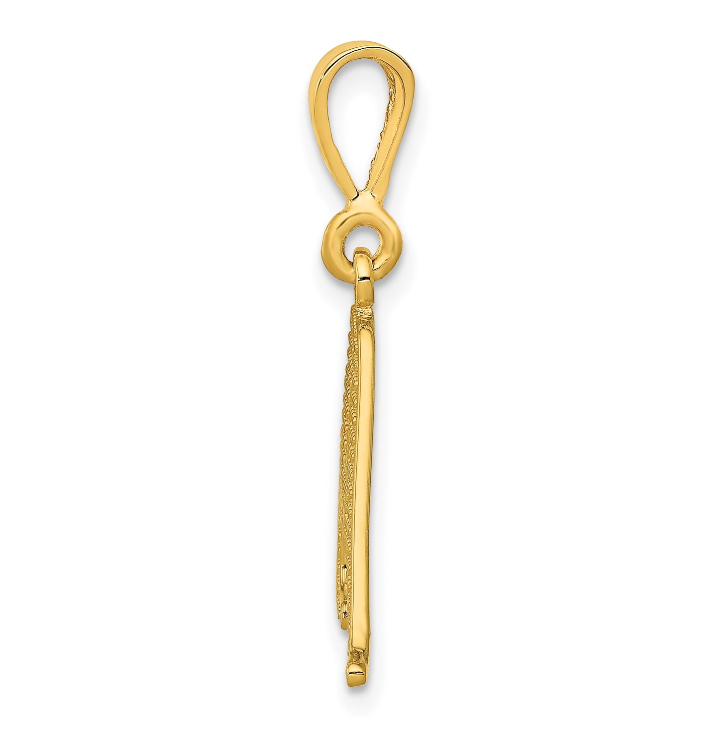 10K Yellow Gold Initial Letter A Pendants