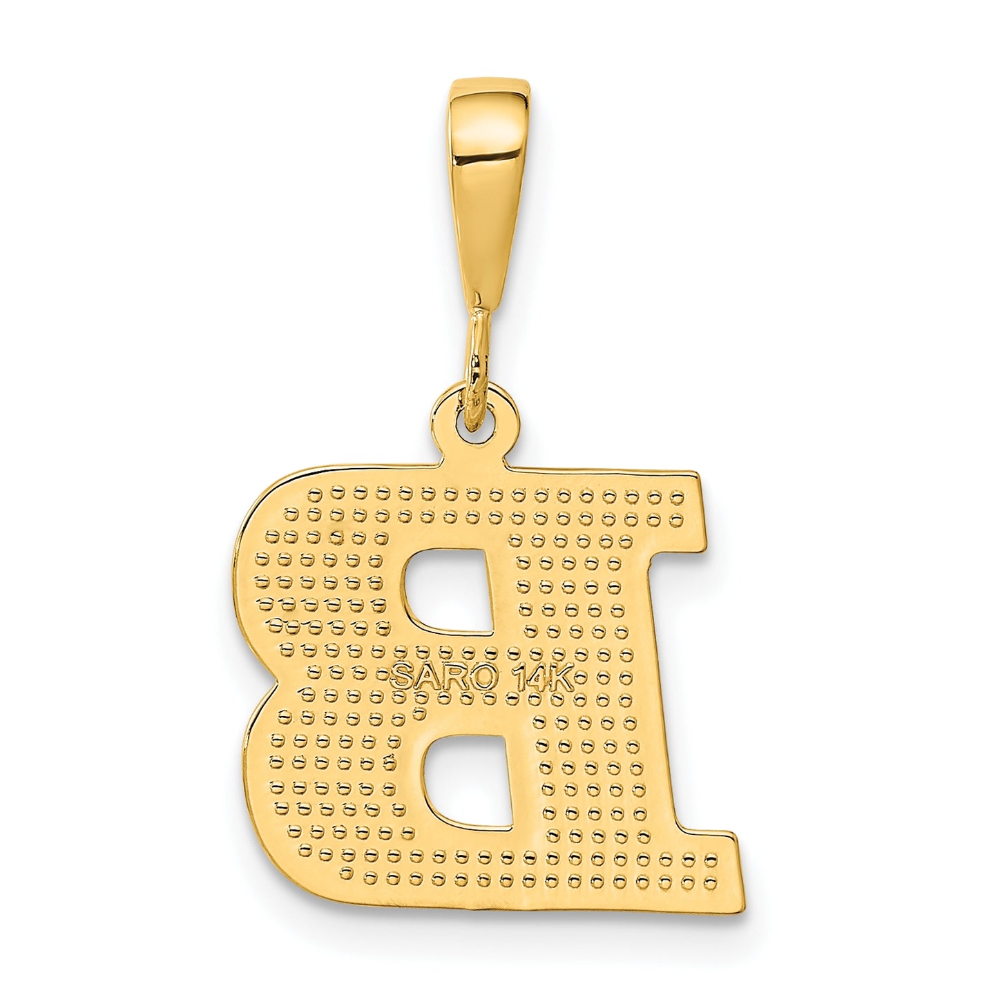10K Yellow Gold Initial Letter B Pendants