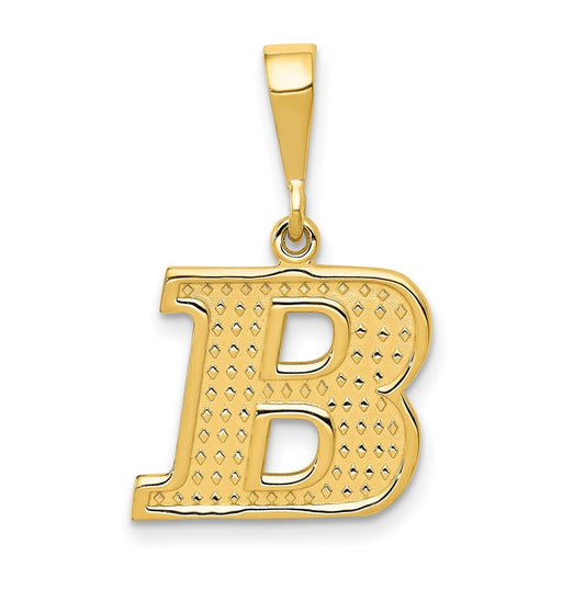 10K Yellow Gold Initial Letter B Pendants
