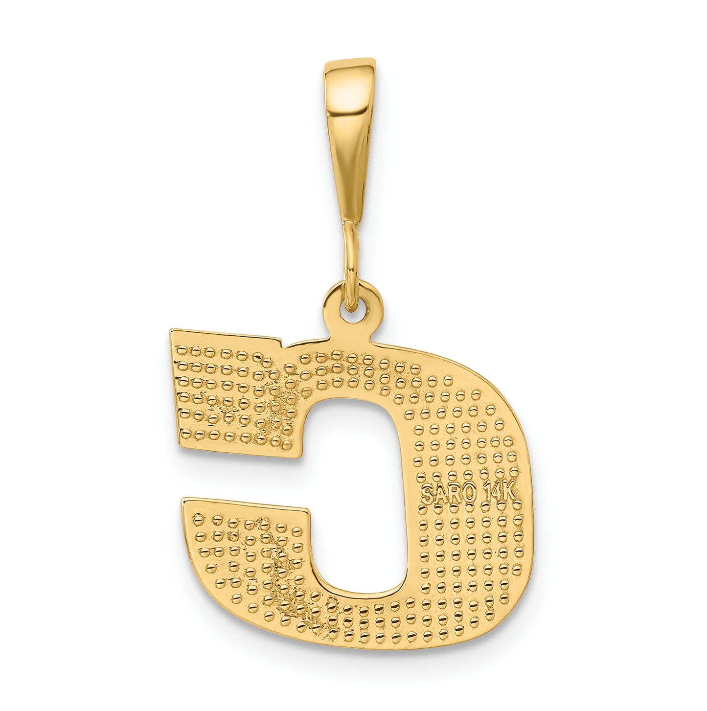 10K Yellow Gold Initial Letter C Pendants
