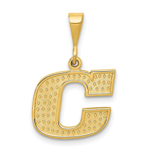 10K Yellow Gold Initial Letter C Pendants