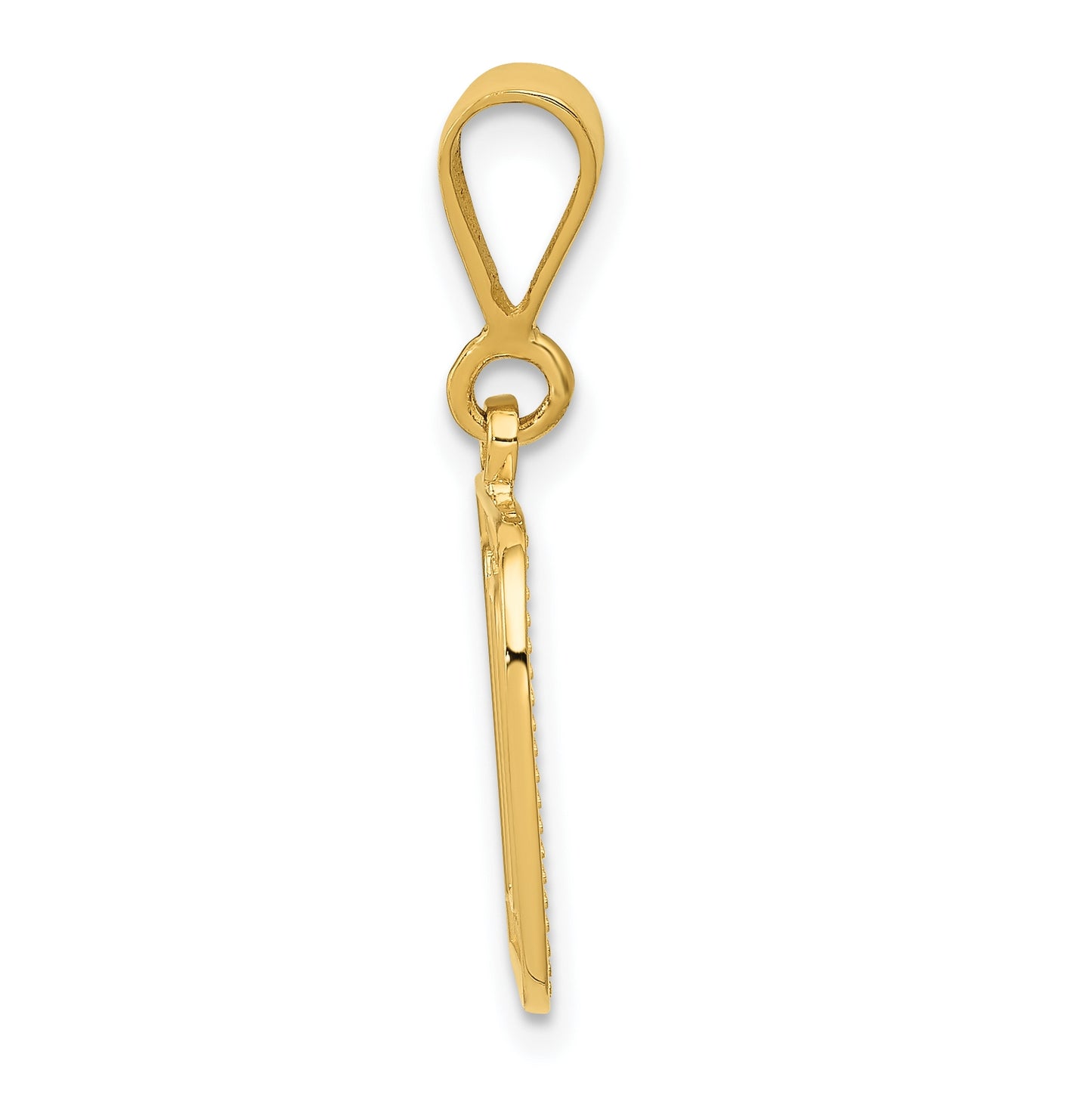 10K Yellow Gold Initial Letter D Pendants