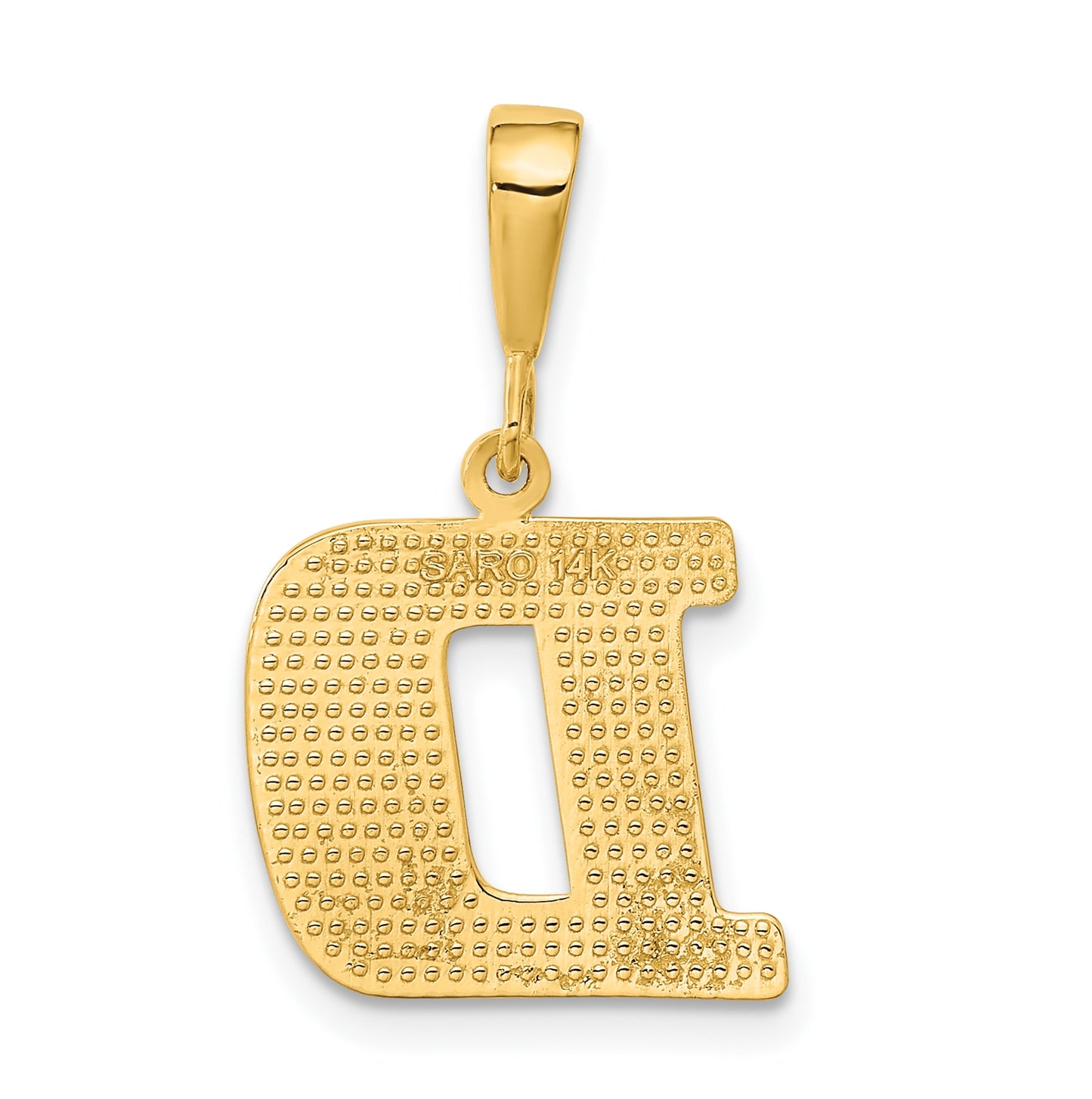 10K Yellow Gold Initial Letter D Pendants
