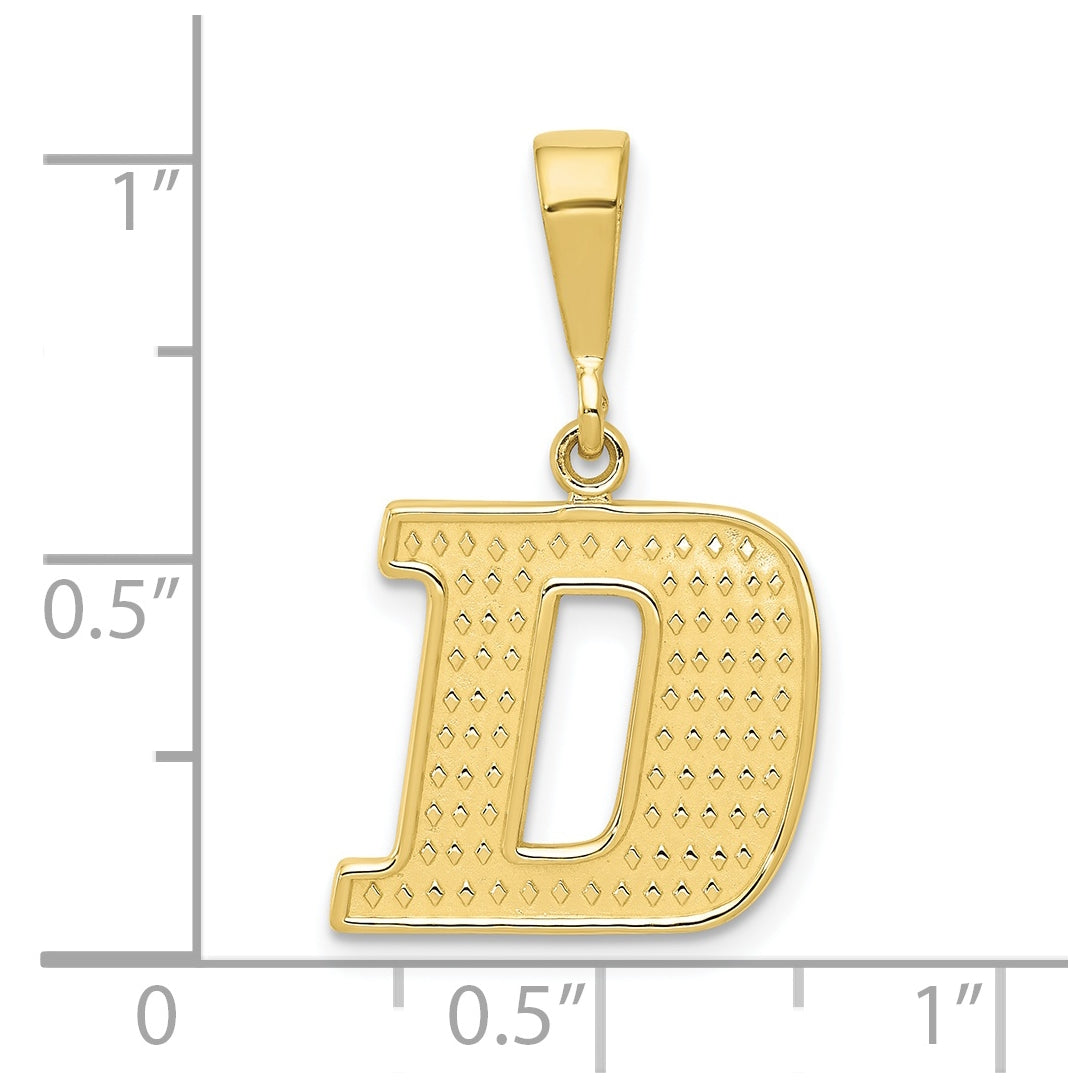 10K Yellow Gold Initial Letter D Pendants