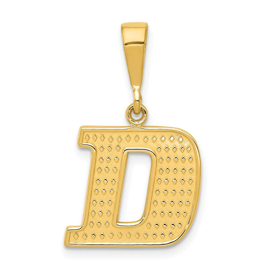 10K Yellow Gold Initial Letter D Pendants