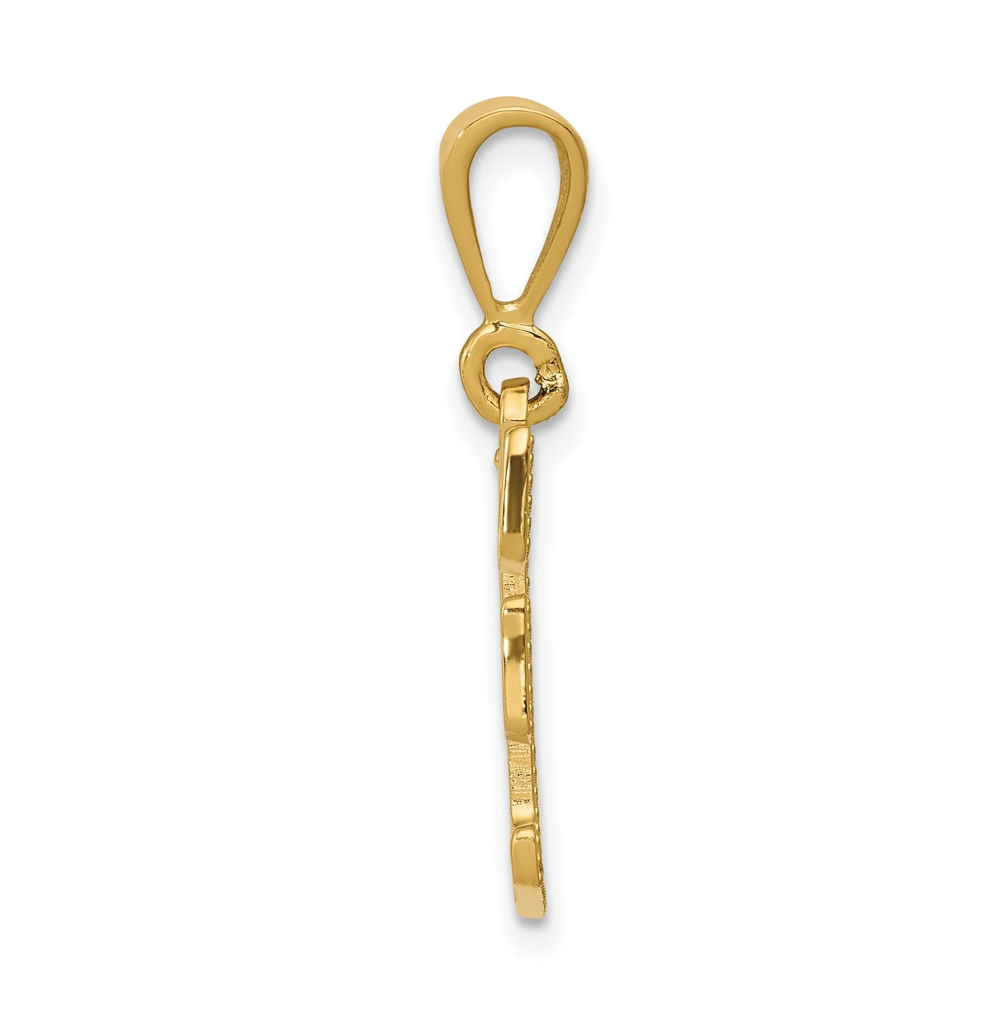 10K Yellow Gold Initial Letter F Pendants