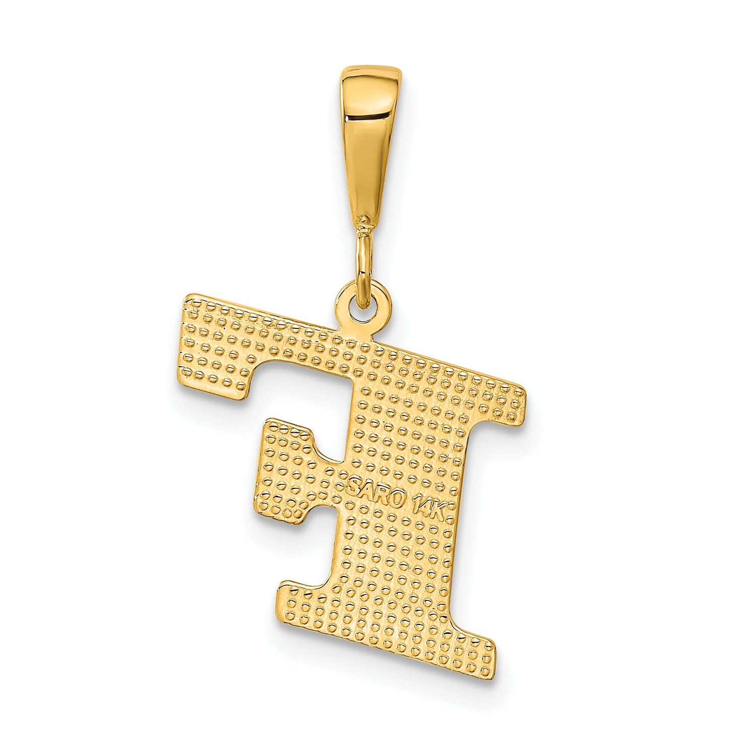 10K Yellow Gold Initial Letter F Pendants