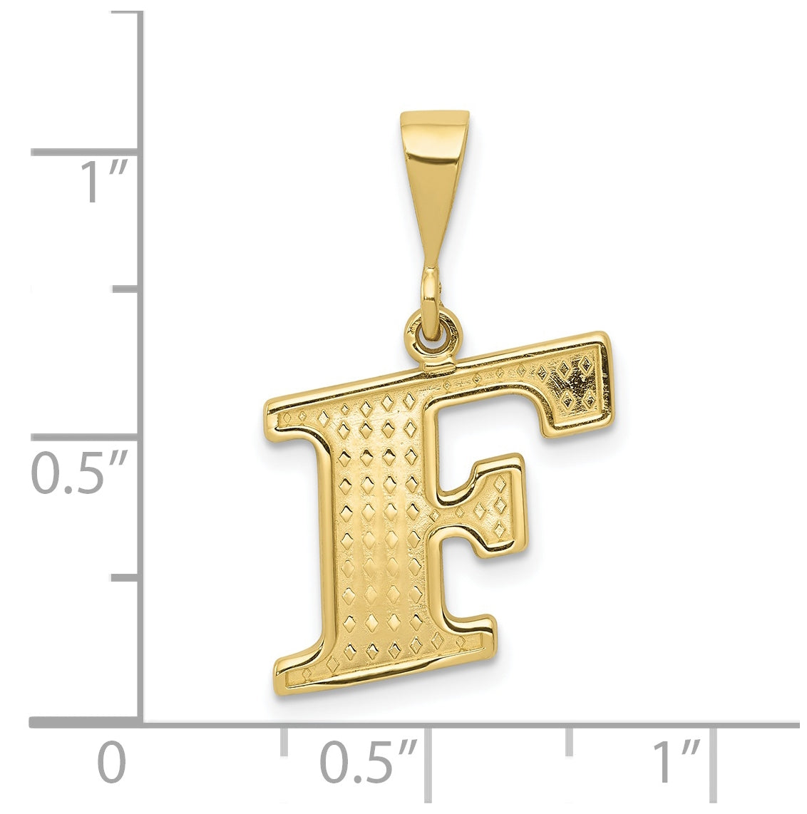10K Yellow Gold Initial Letter F Pendants
