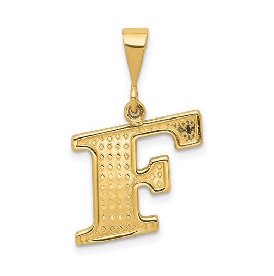10K Yellow Gold Initial Letter F Pendants