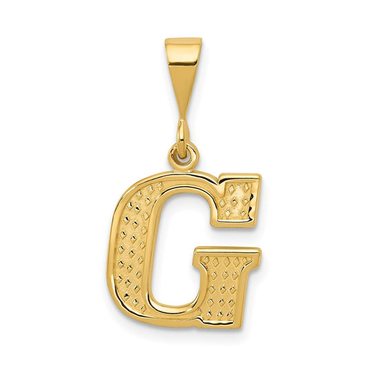 10K Yellow Gold Initial Letter G Pendants