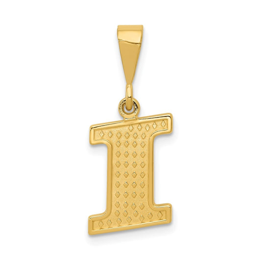 10K Yellow Gold Initial Letter I Pendants