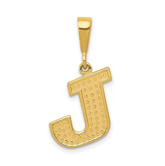 10K Yellow Gold Initial Letter J Pendants