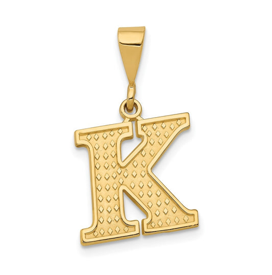 10K Yellow Gold Initial Letter K Pendants