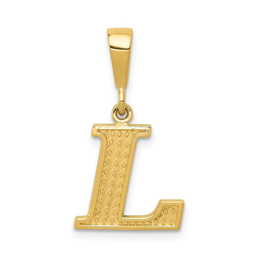 10K Yellow Gold Initial Letter L Pendants