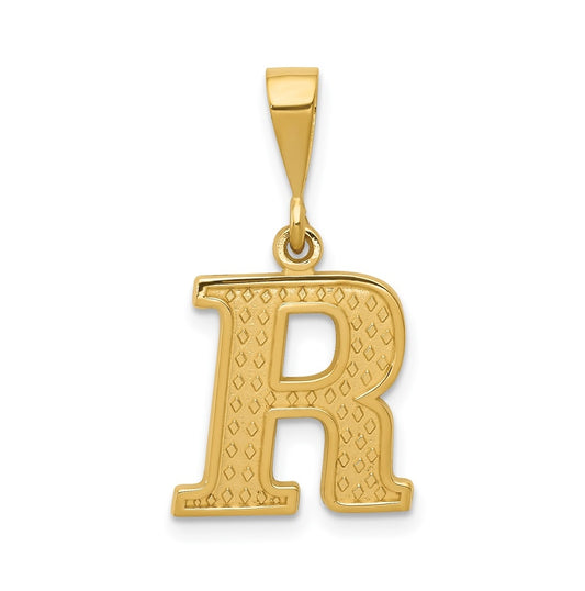 10K Yellow Gold Initial Letter R Pendants