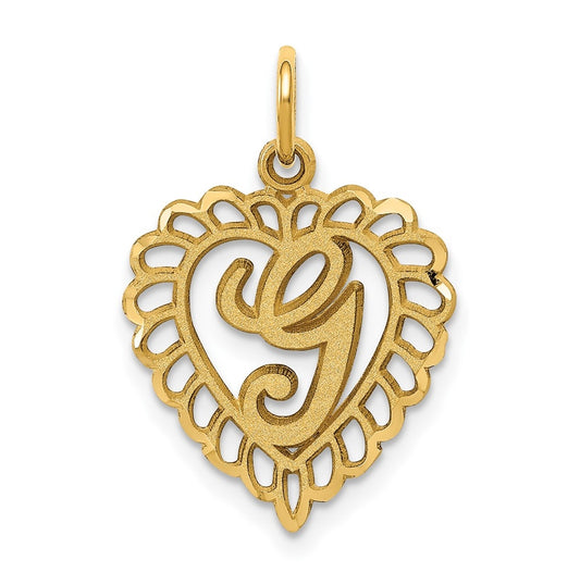 10K Yellow Gold Initial G Letter Charm