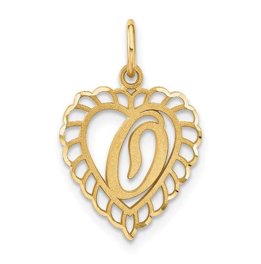 10K Yellow Gold Initial O Letter Charm
