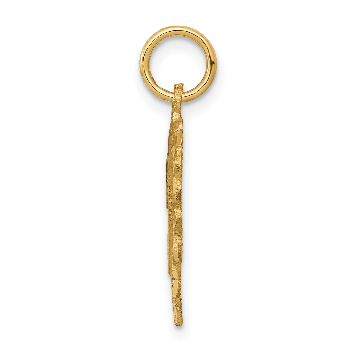 10K Yellow Gold Initial T Letter Charm