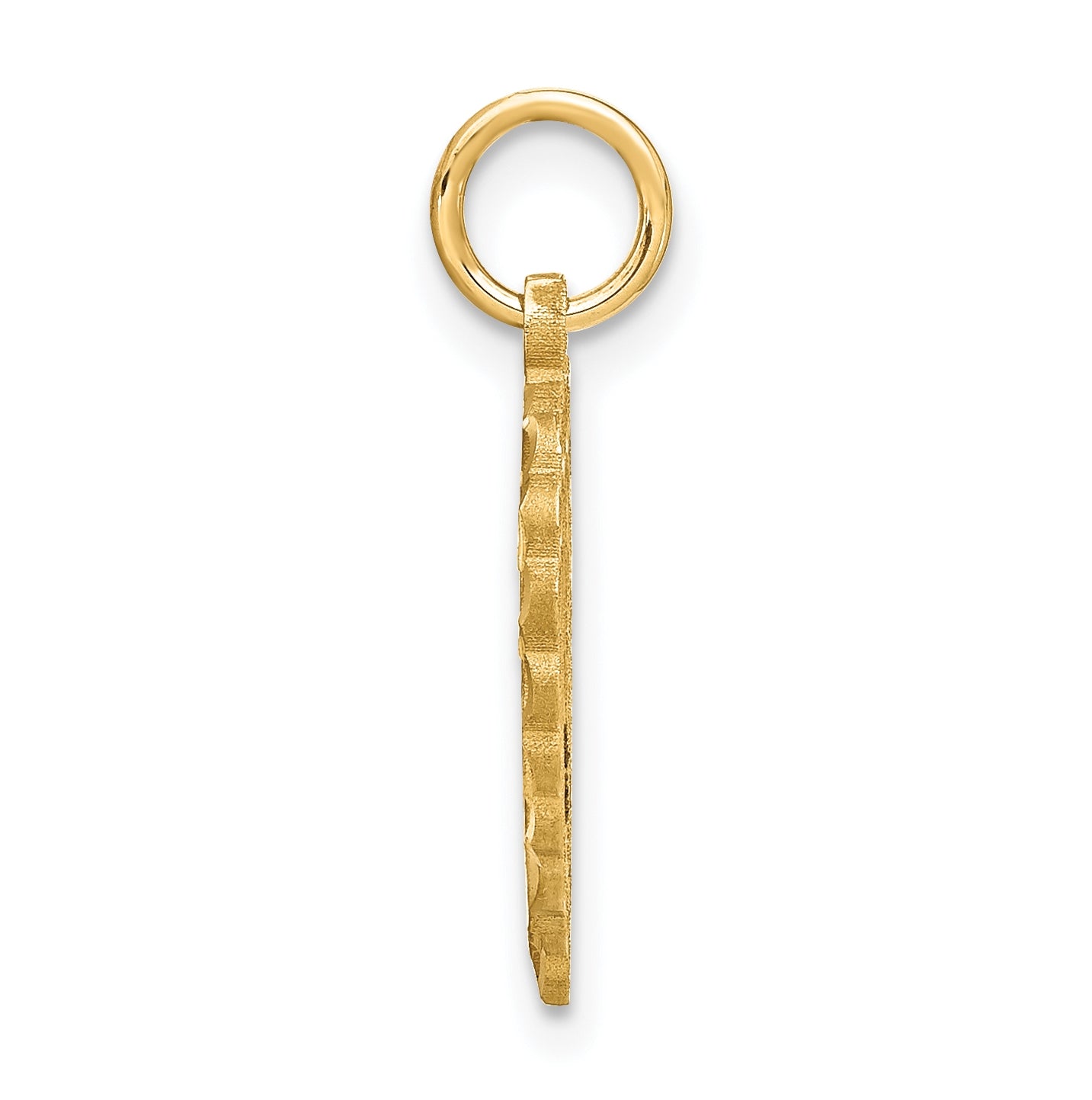 10K Yellow Gold Initial W Letter Charm