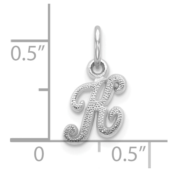 10K White Gold K Initial Charm