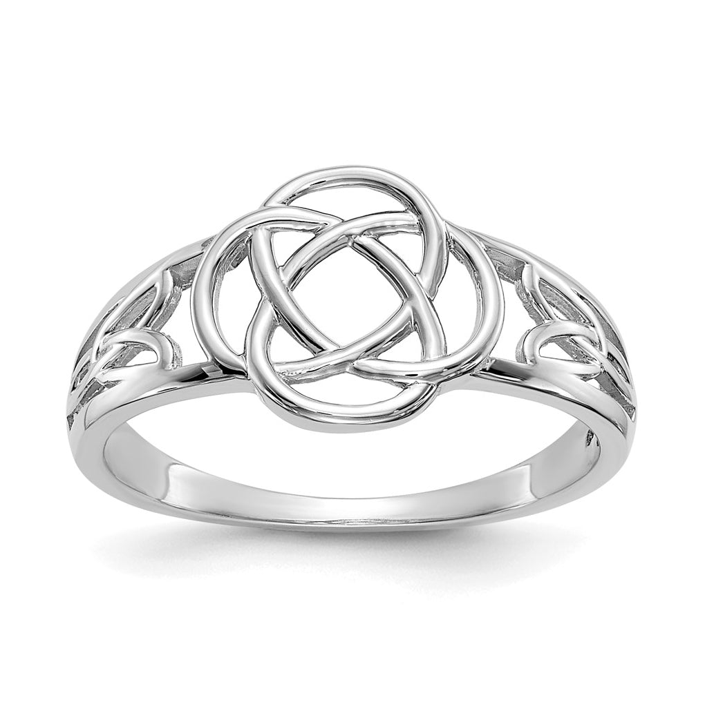 10k White Gold Ladies Celtic Knot Ring