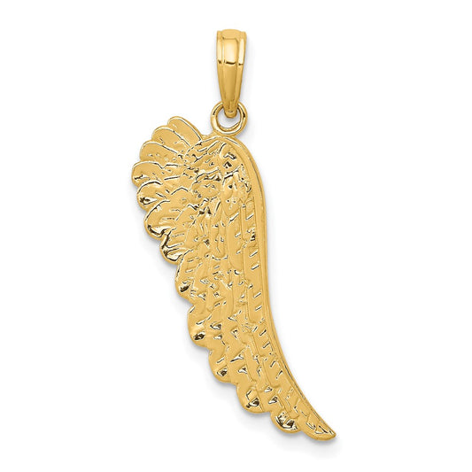 10K Yellow Gold Angel Wing Pendant