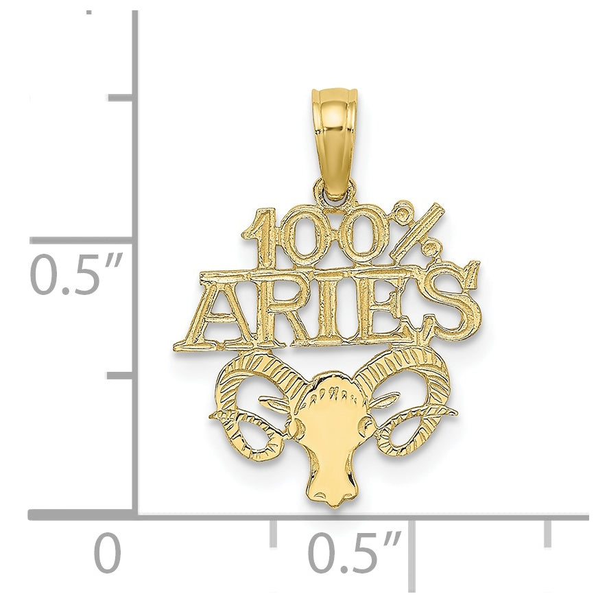 10K Yellow Gold 100% ARIES Zodiac Charm