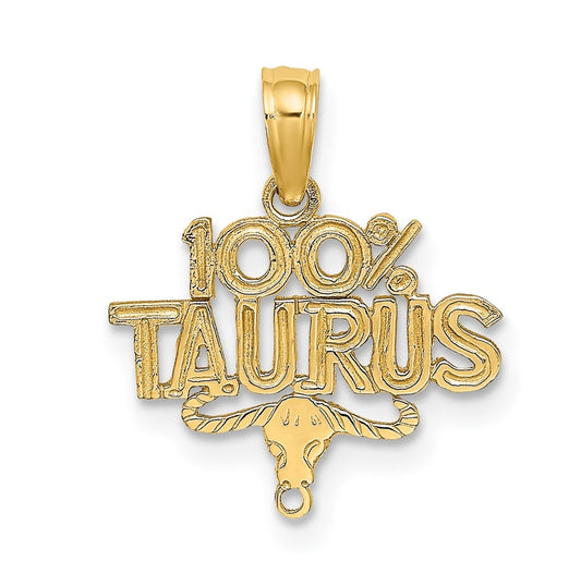 10K Yellow Gold 100% TAURUS Zodiac Charm