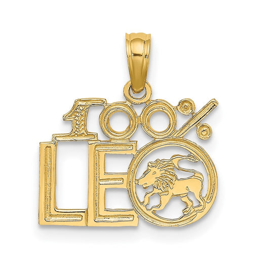 10K Yellow Gold 100% LEO Zodiac Charm