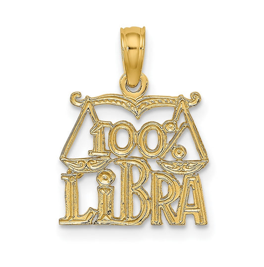 10K Yellow Gold 100% LIBRA Zodiac Charm