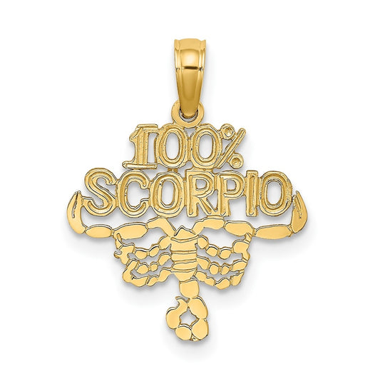 10K Yellow Gold 100% SCORPIO Zodiac Charm