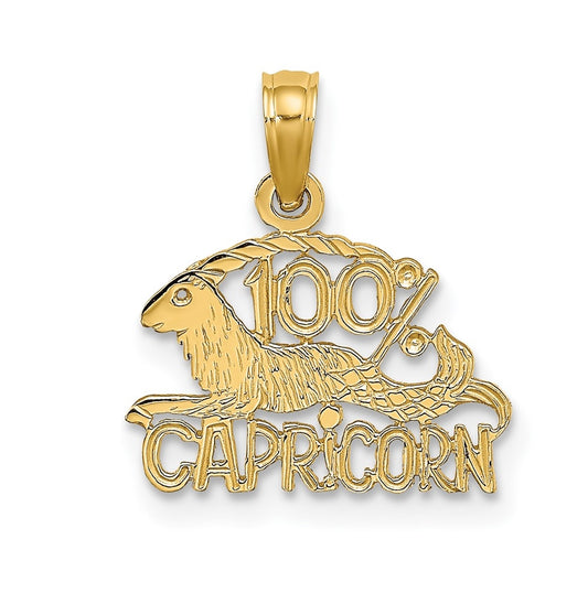 10K Yellow Gold 100% CAPRICORN Zodiac Charm