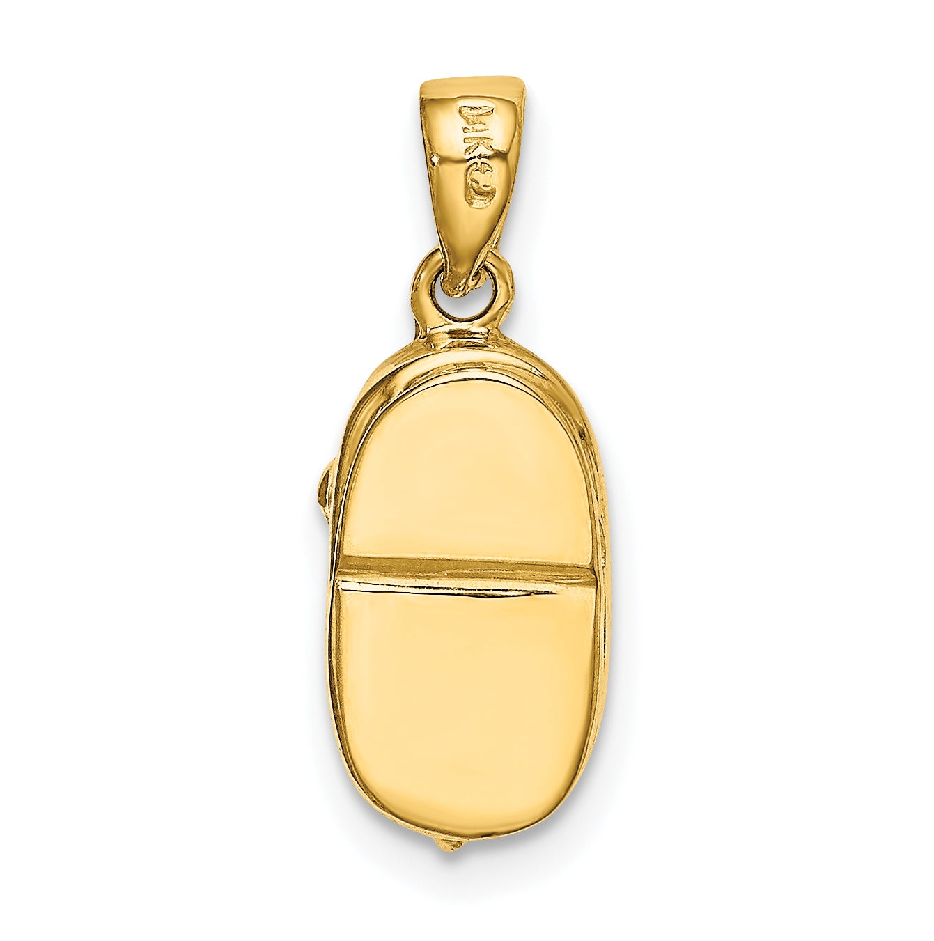 10K Yellow Gold 3-D January Engraveable Red Synthetic Stone Baby Shoe Charm