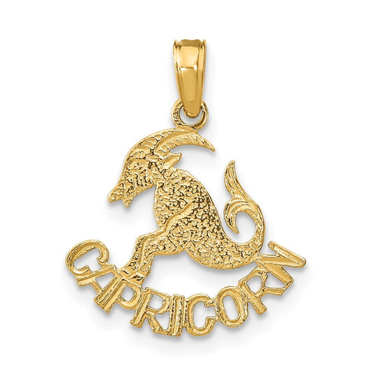 10K Yellow Gold CAPRICORN Zodiac-Charm