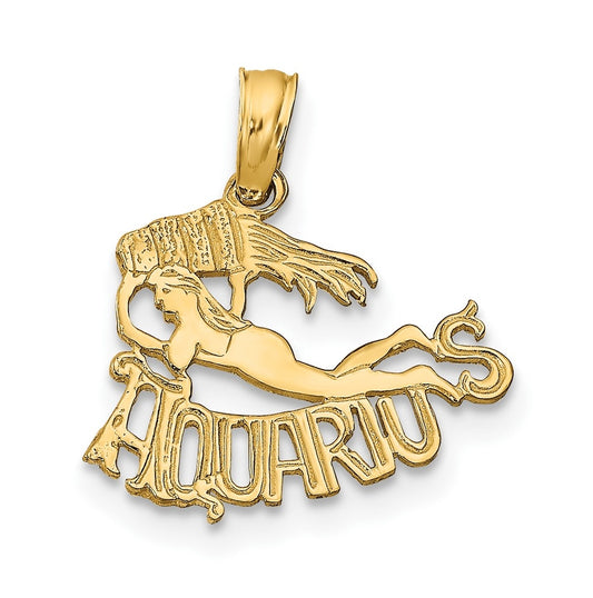 10K Yellow Gold Zodiac AQUARIUS Charm