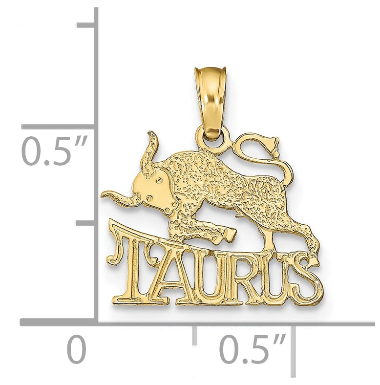 10K Yellow Gold TAURUS Zodiac-Charm