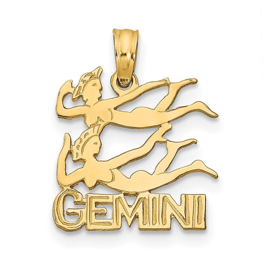 10K Yellow Gold GEMINI Zodiac-Charm
