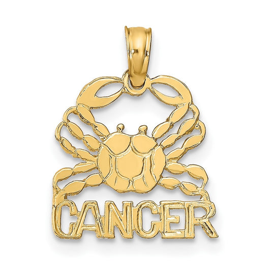 10K Yellow Gold CANCER Zodiac-Charm