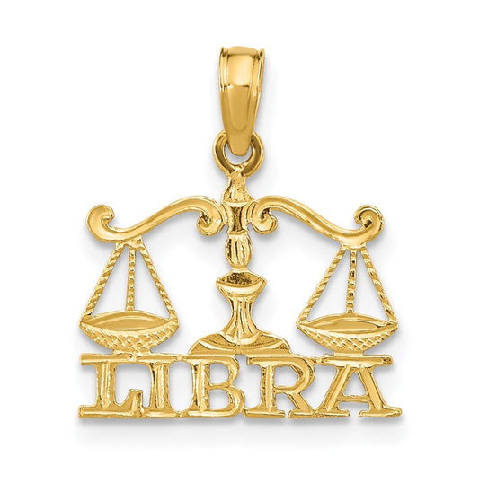 10K Yellow Gold LIBRA Zodiac-Charm