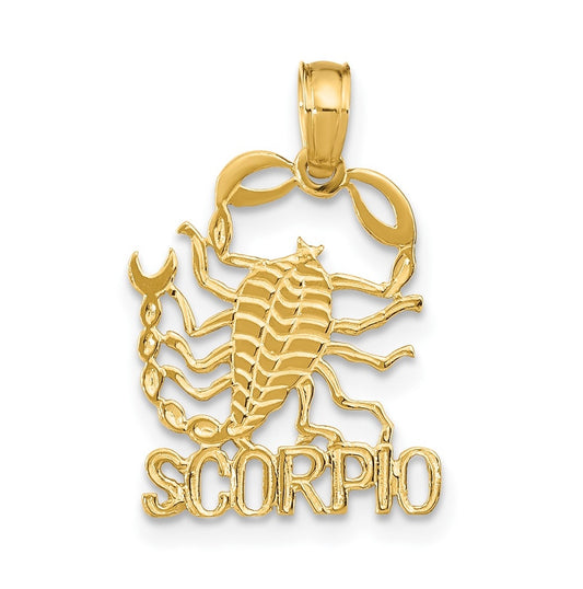 10K Yellow Gold SCORPIO Zodiac-Charm