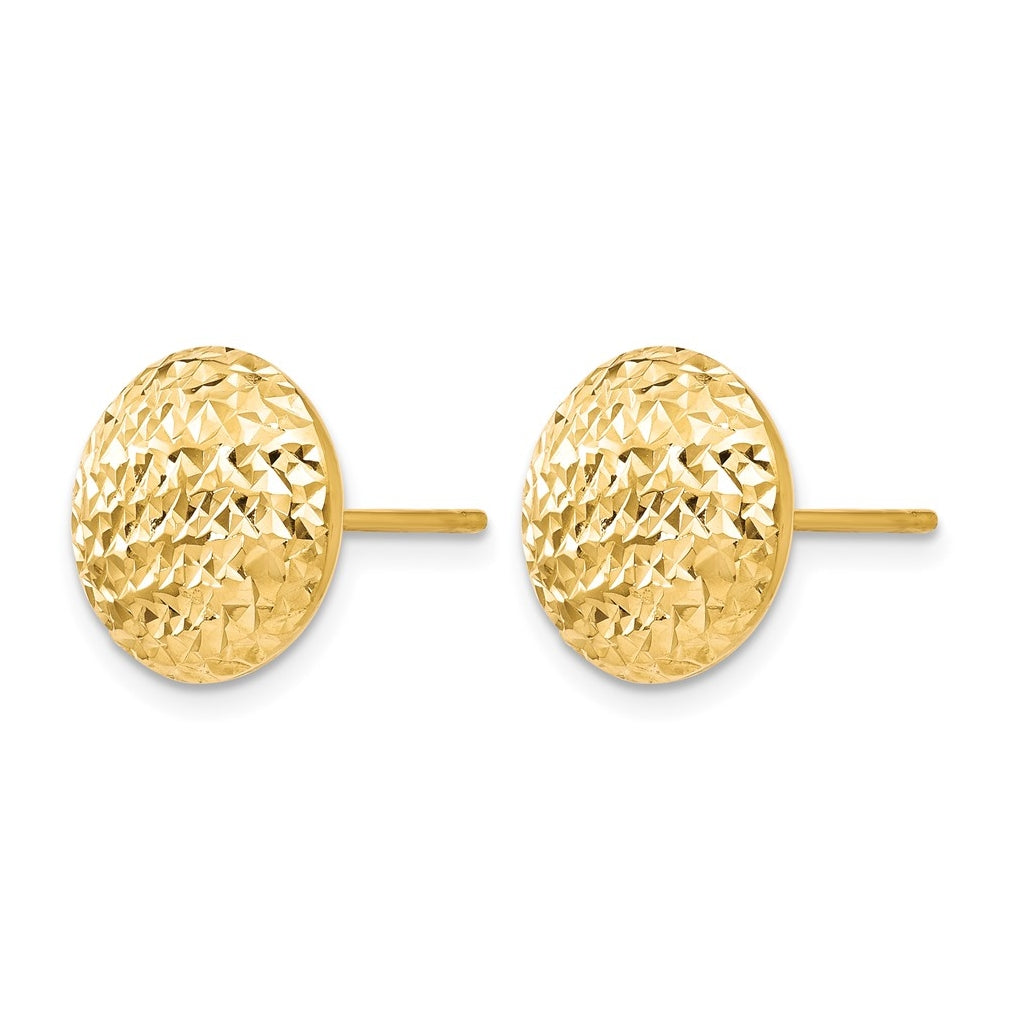 Leslie's 10K Yellow Gold Diamond Cut Post Earrings – Elegant Jewelry Gift for Birthday, Anniversary, Engagement, Wedding