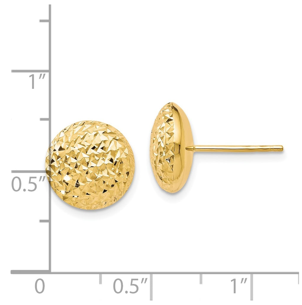 Leslie's 10K Yellow Gold Diamond Cut Post Earrings – Elegant Jewelry Gift for Birthday, Anniversary, Engagement, Wedding