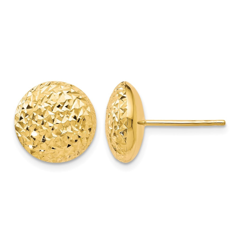 Leslie's 10K Yellow Gold Diamond Cut Post Earrings – Elegant Jewelry Gift for Birthday, Anniversary, Engagement, Wedding
