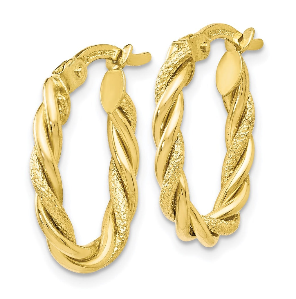 Leslie's 10K Yellow Gold Polished and Textured Gold Earrings – Elegant Jewelry Gift for Birthday, Anniversary, Engagement, Wedding
