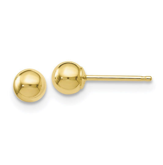 10K Yellow Or White Gold Polished Ball Post Earrings